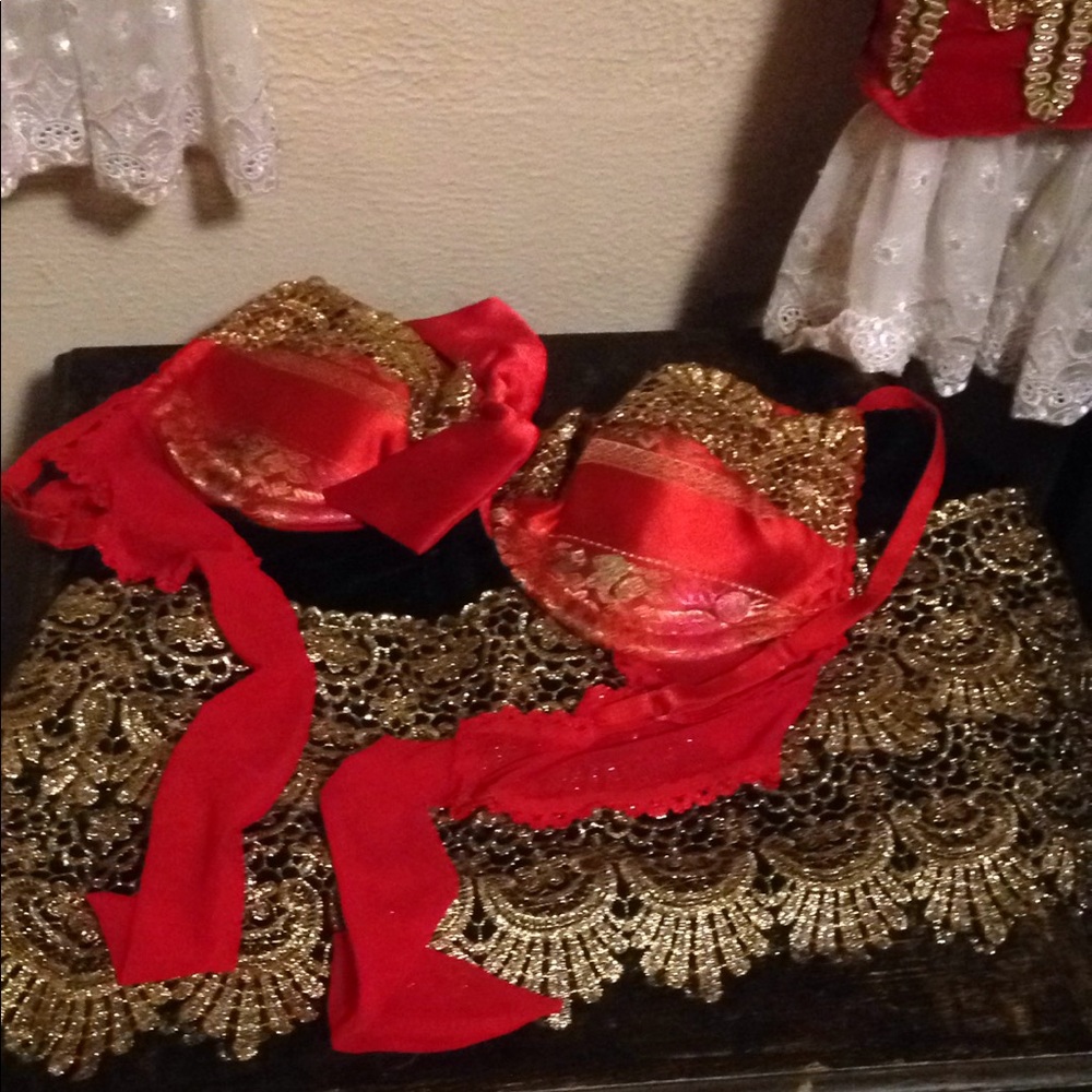 Playboy pirate costume red and gold